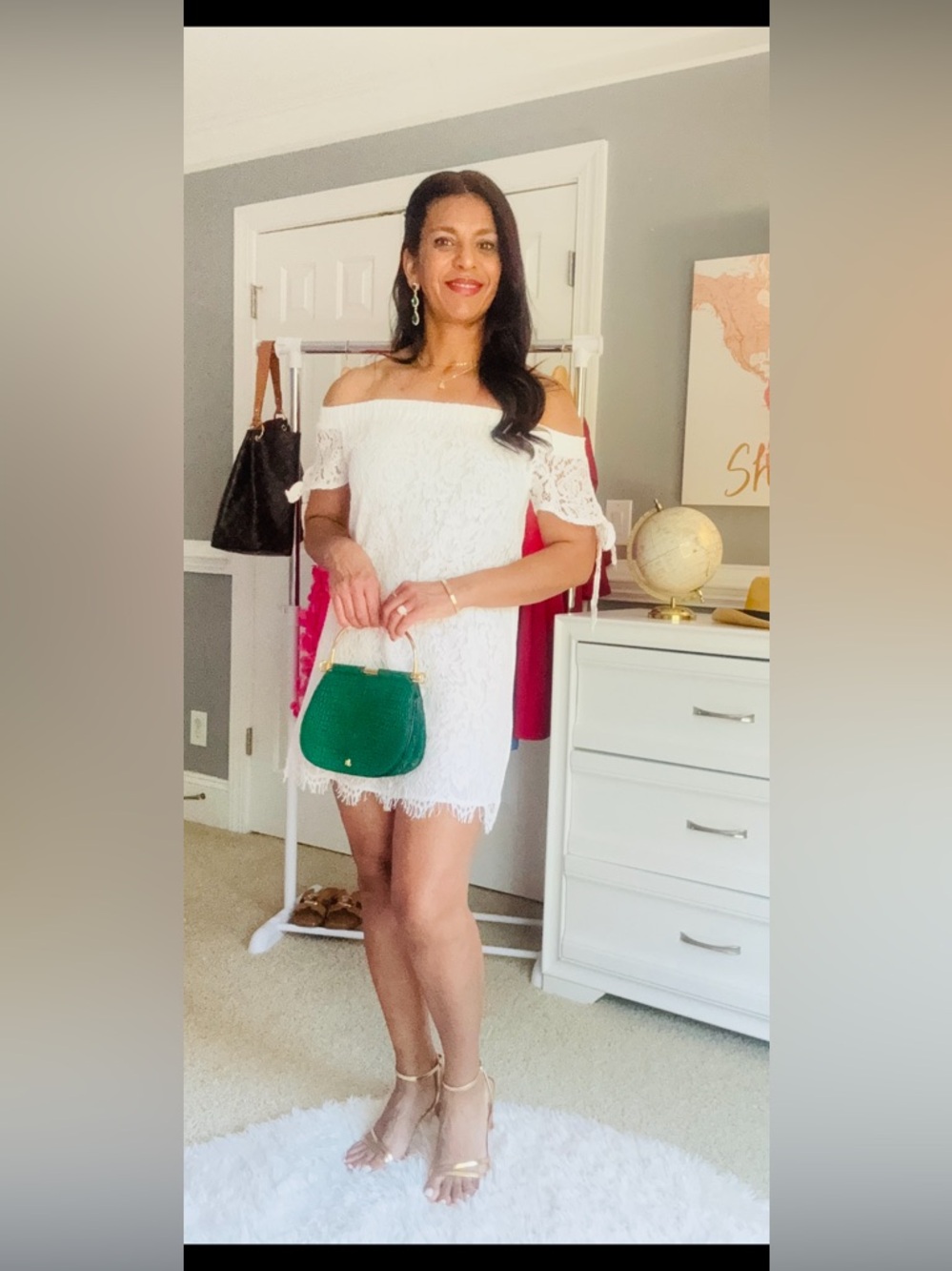 Lulu's White Off-Shoulder Lace Dress